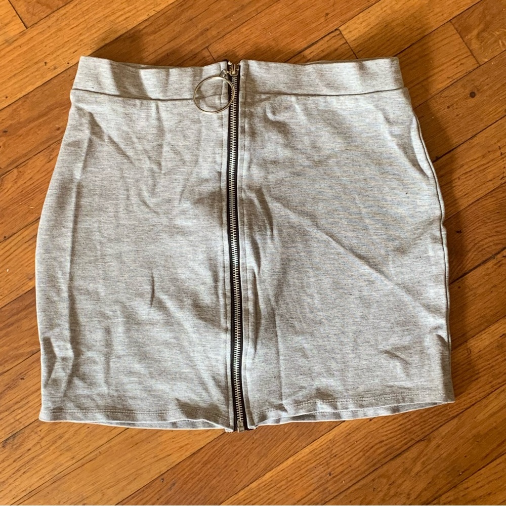 Fashion Nova- Feeling Exposed Grey Mini Skirt